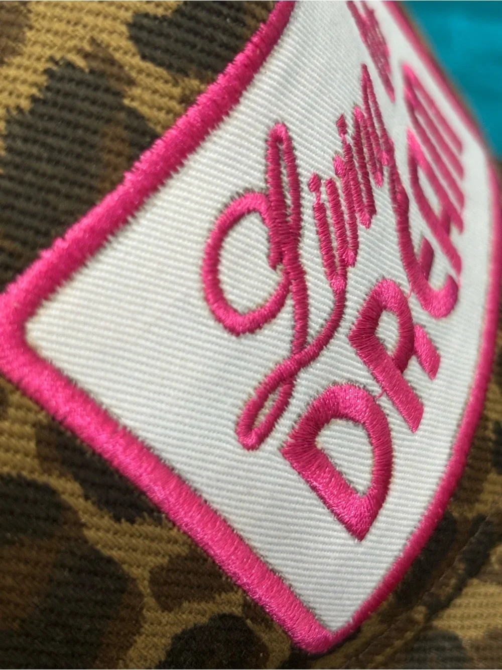 Leopard Print 'Living the Dream' Patch Baseball Cap